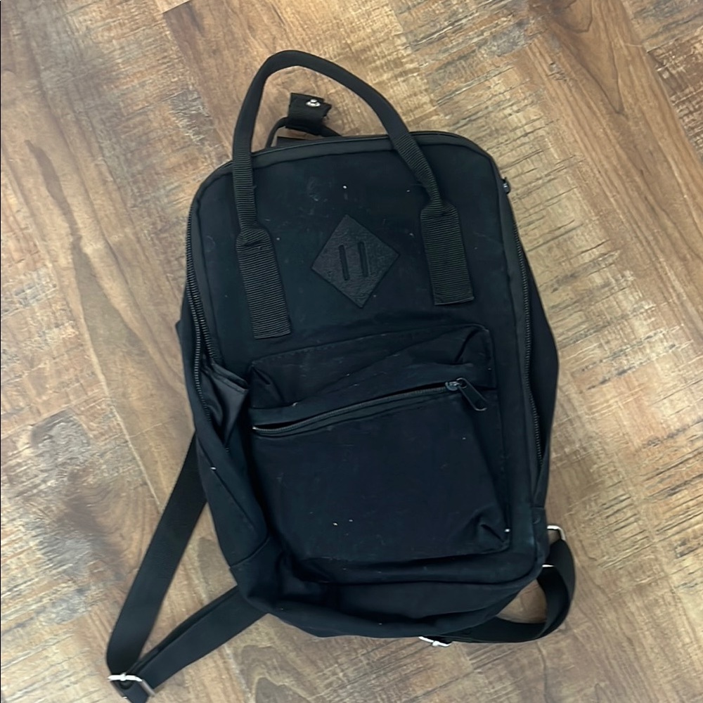 Black Durable Backpack with Multiple Compartments
